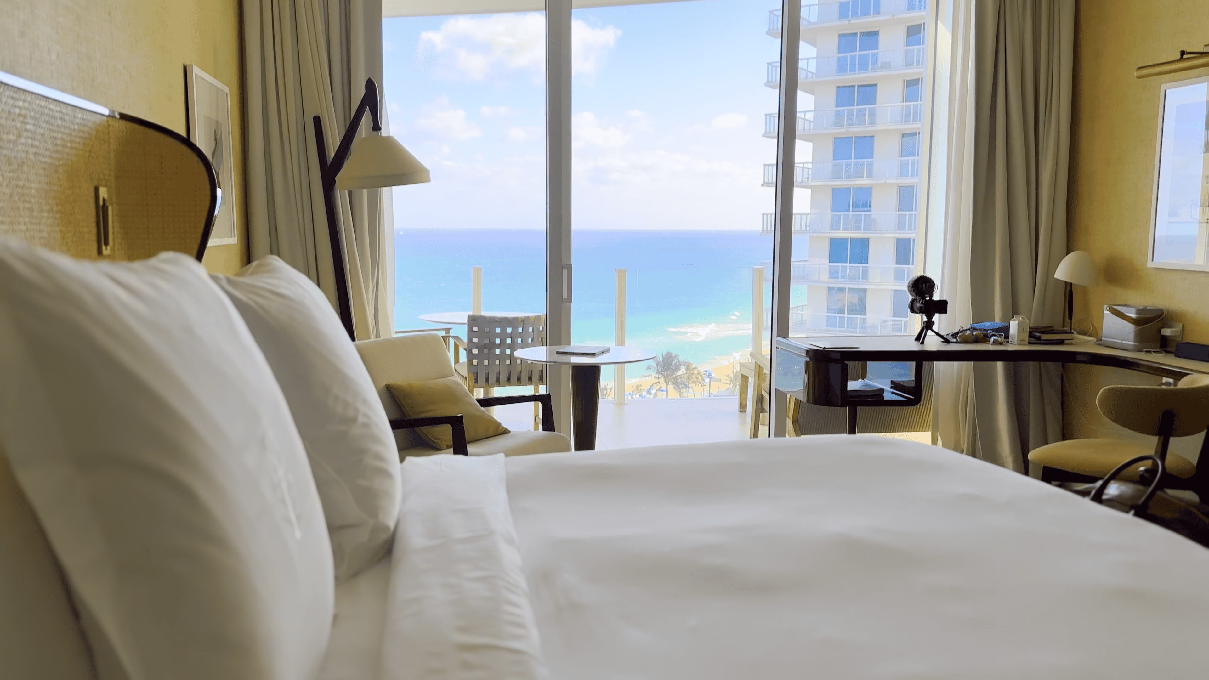 Four Seasons Fort Lauderdale room looking out at the ocean and beach