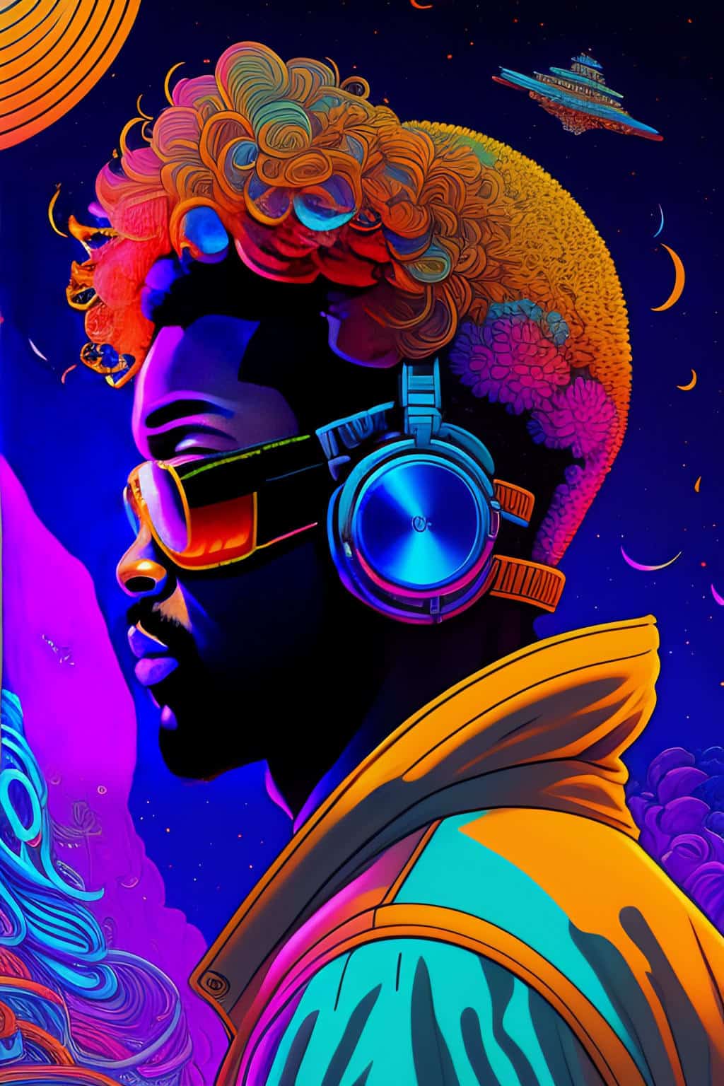 A millennial guy listening to music