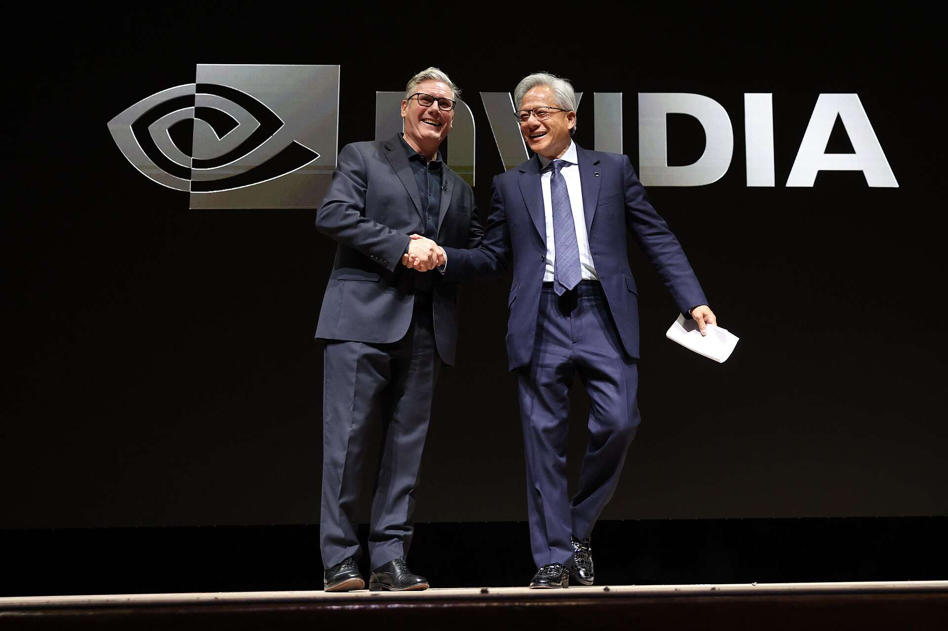 Nvidia CEO Jensen Huang with British PM Keir Starmer