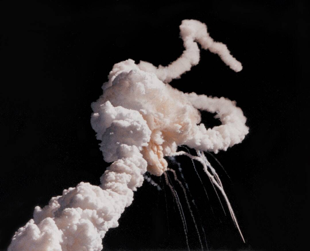 The Challenger space shuttle explosion